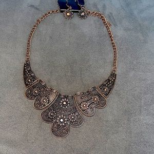 Bronze Tone Earrings and Necklace Set- Nickel and Lead free